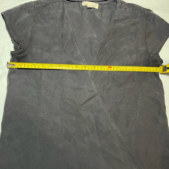 Anthropologie Cloth & Stone Choker Short Sleeve Black Blouse Size Extra Small XS - Picture 5 of 13